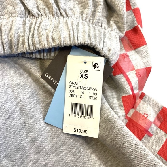 Grayson Threads Wide Leg Checkerboard Lightweight Sweatpants, Gray - Size XS NWT - Picture 4 of 11